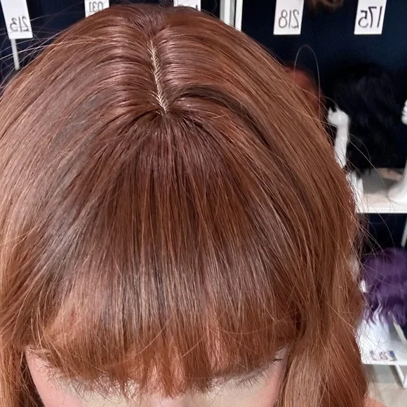 315 "The Janelle" Copper Red Wavy Bob Synthetic Wig, 14” - Picture 3 of 3